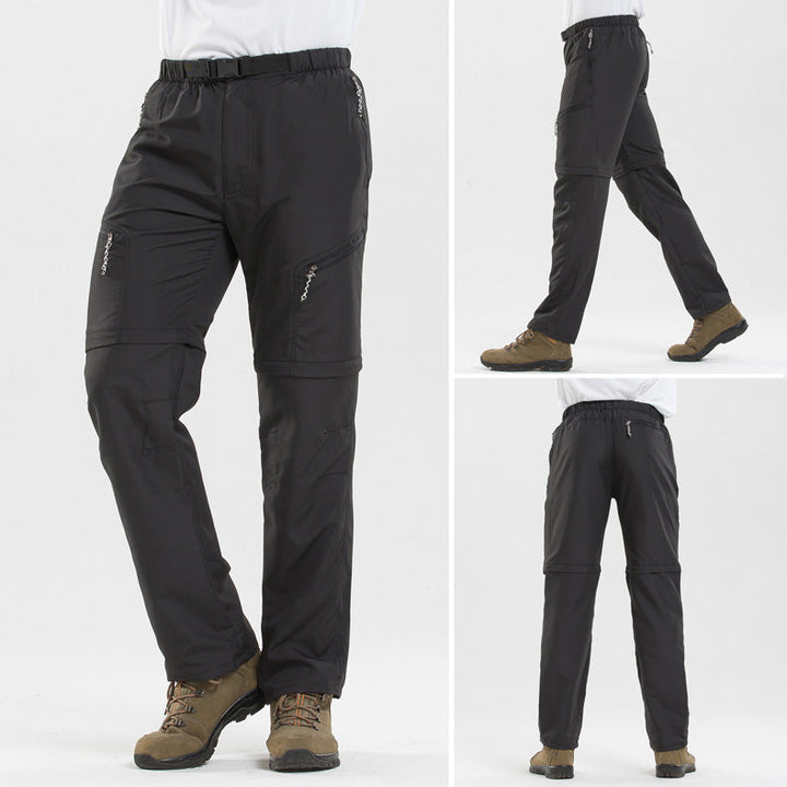 Robuste 2-in-1 Wanderhose für Herren mit Taschen, komfortablem Schnitt und in Braun, Dunkelgrün, Grau, Schwarz erhältlich.