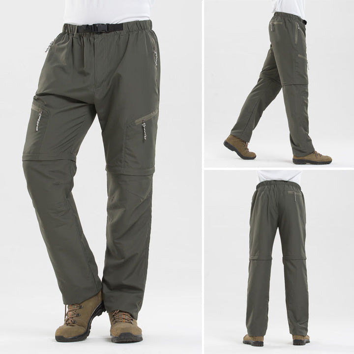 Robuste 2-in-1 Wanderhose für Herren mit Taschen, komfortablem Schnitt und in Braun, Dunkelgrün, Grau, Schwarz erhältlich.