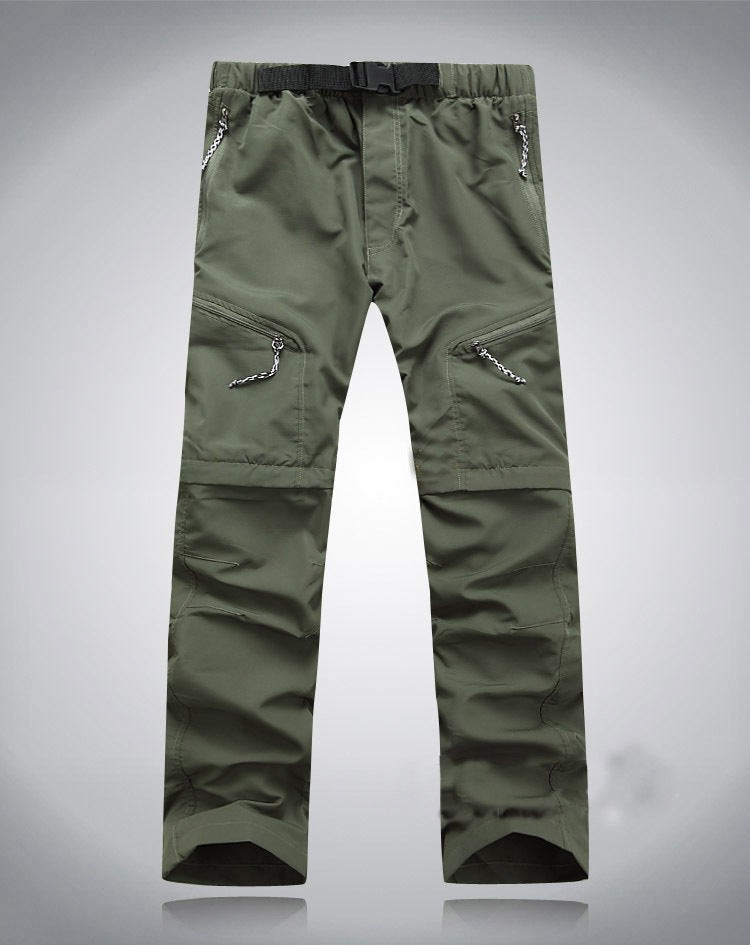 Robuste 2-in-1 Wanderhose für Herren mit Taschen, komfortablem Schnitt und in Braun, Dunkelgrün, Grau, Schwarz erhältlich.