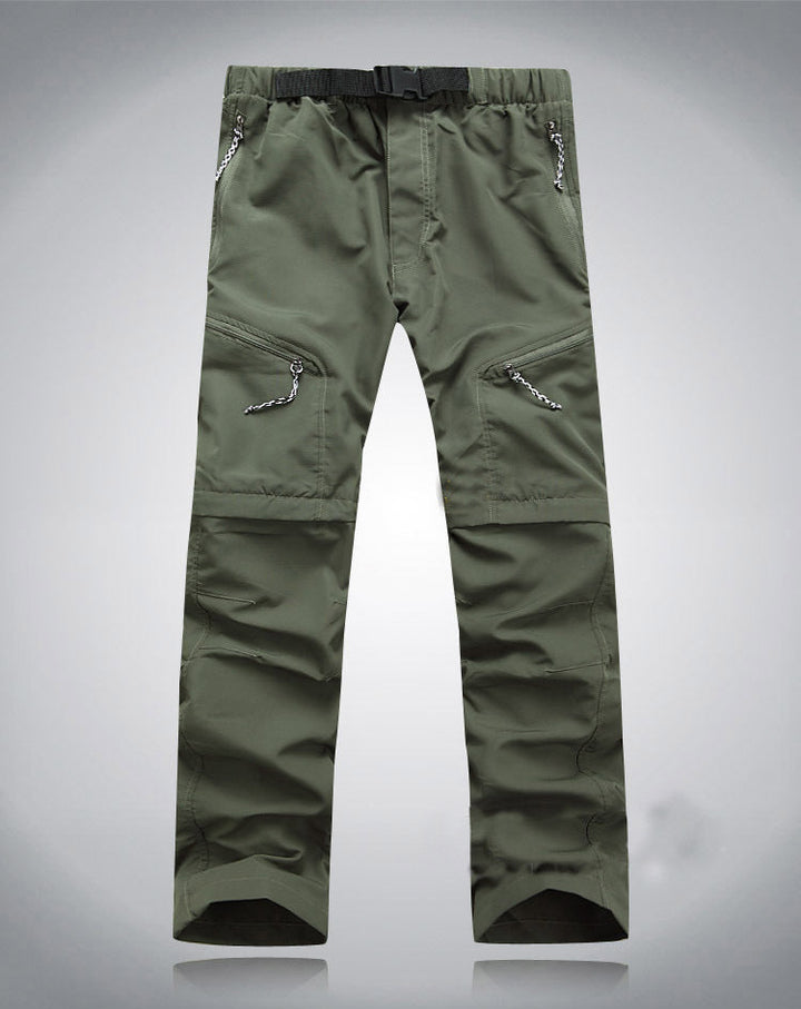 Robuste 2-in-1 Wanderhose für Herren mit Taschen, komfortablem Schnitt und in Braun, Dunkelgrün, Grau, Schwarz erhältlich.