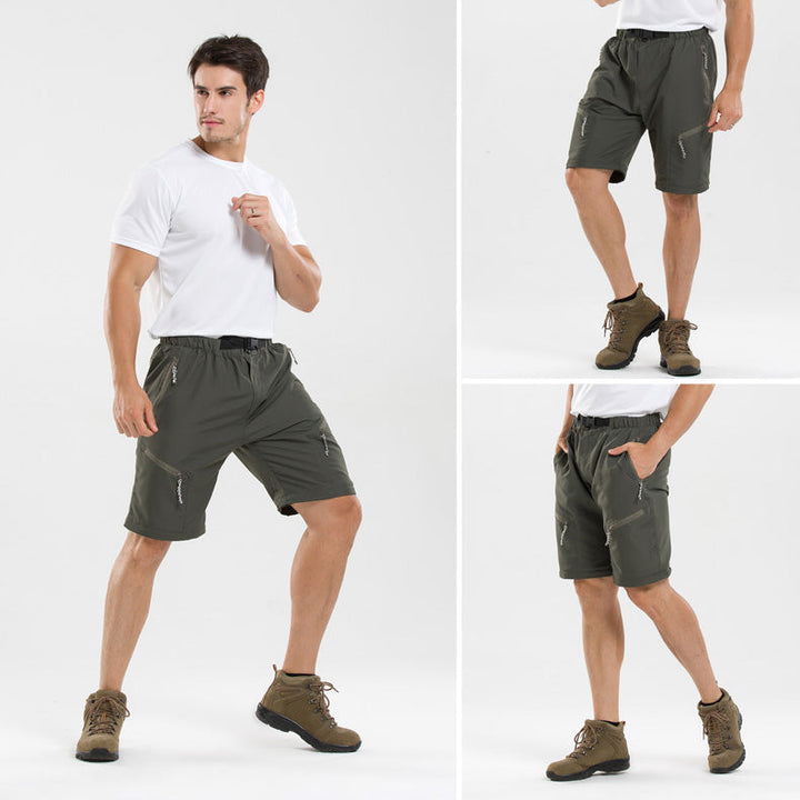 Robuste 2-in-1 Wanderhose für Herren mit Taschen, komfortablem Schnitt und in Braun, Dunkelgrün, Grau, Schwarz erhältlich.