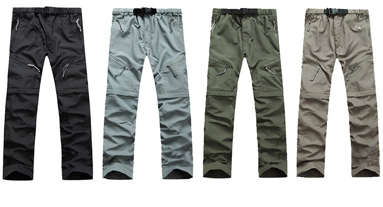Robuste 2-in-1 Wanderhose für Herren mit Taschen, komfortablem Schnitt und in Braun, Dunkelgrün, Grau, Schwarz erhältlich.