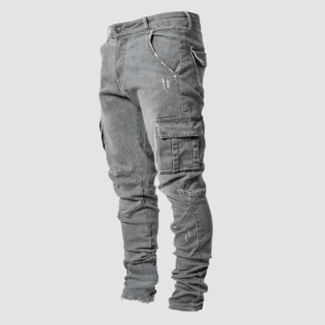 Robuste Herren Cargo-Hose mit Multi-Taschen und ergonomischem Schnitt in Olivgrün, ideal für Outdoor und Alltag.