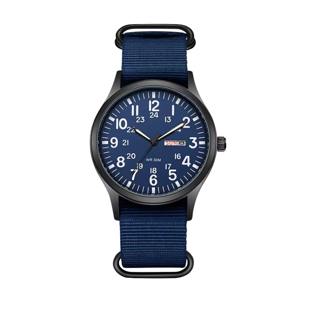 Robuste Outdoor Herren Armbanduhr, Edelstahlgehäuse, leuchtende Zeiger, wasserdicht, kratzfestes Glas, ideal für Abenteuer.