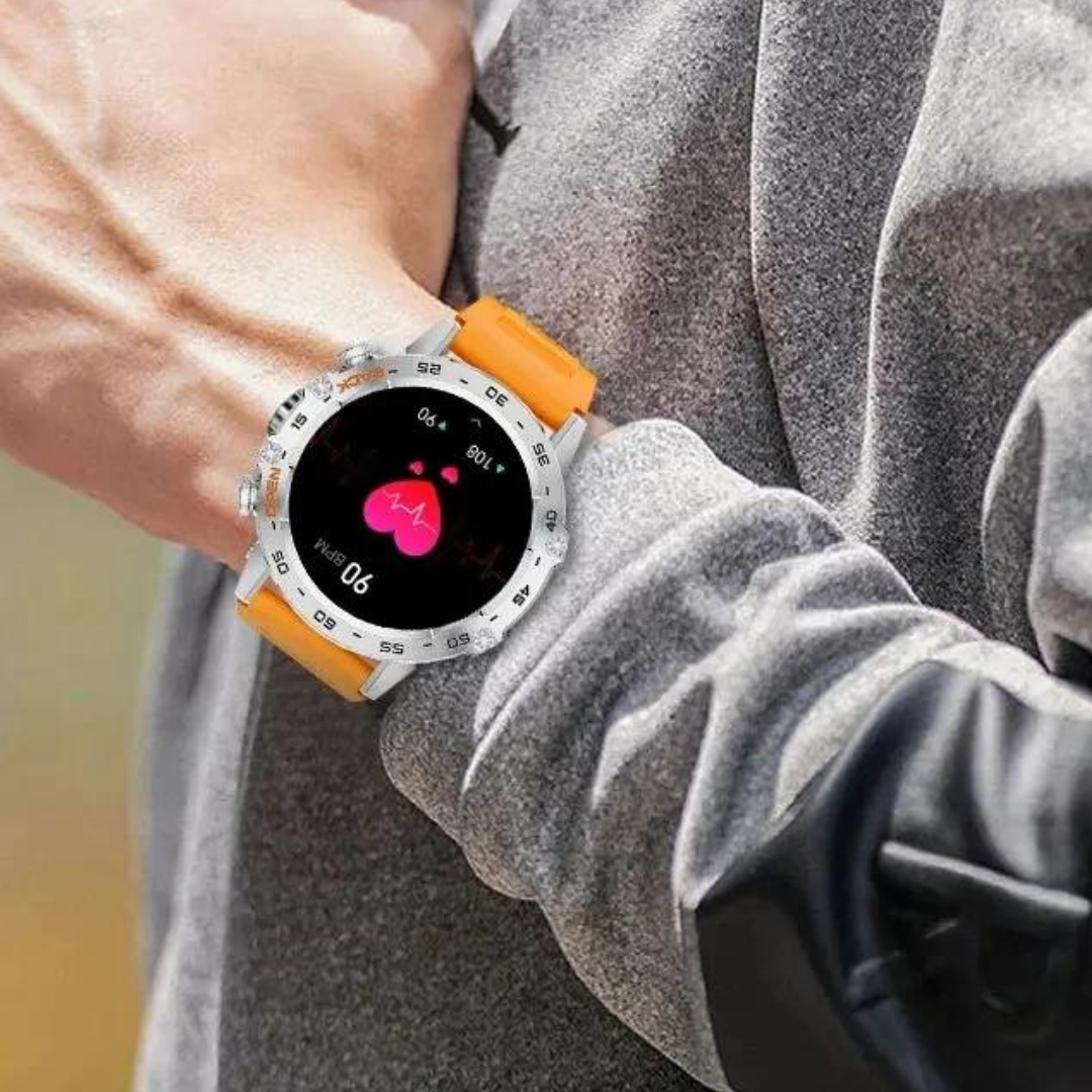 "Robuste Smartwatch mit Herzfrequenzsensor, GPS und Gorilla® Glass. Wasserdicht, langlebig, ideal für Abenteuer."