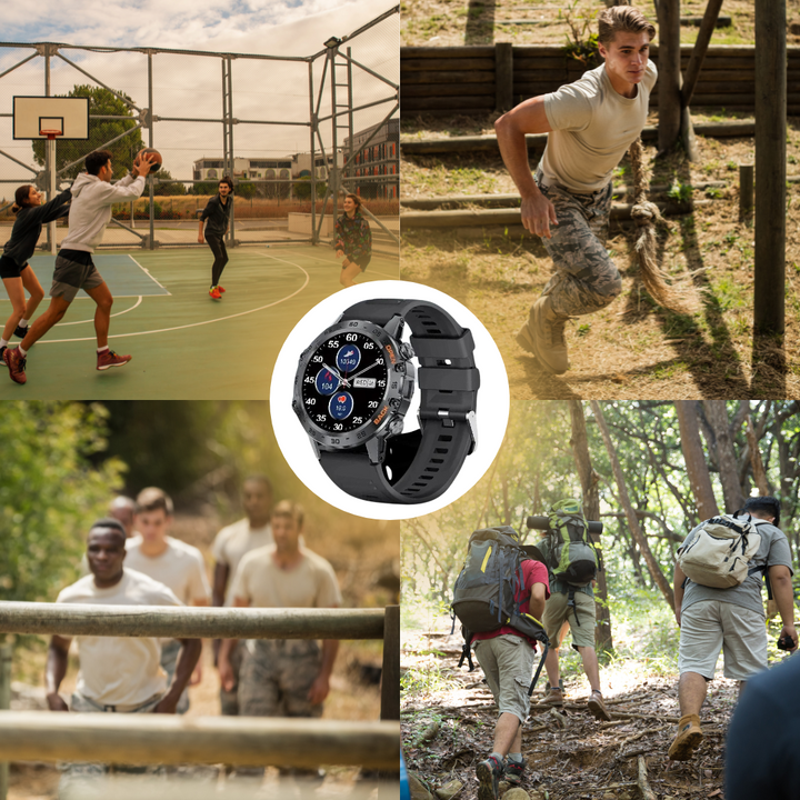 "Robuste Smartwatch mit Herzfrequenzsensor, GPS und Gorilla® Glass. Wasserdicht, langlebig, ideal für Abenteuer."