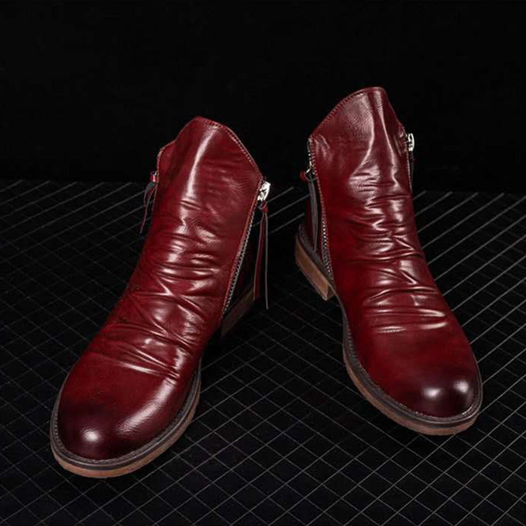 "Robuste wasserdichte Herren-Stiefel aus Leder & Gummi, geeignet für jedes Terrain und Wetter, hochwertige Verarbeitung"