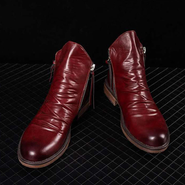 "Robuste wasserdichte Herren-Stiefel aus Leder & Gummi, geeignet für jedes Terrain und Wetter, hochwertige Verarbeitung"