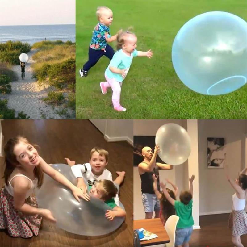 "Robuster, vielseitiger aufblasbarer Bubble Ball in Pink, Grün, Hellblau für Spaß im Garten oder Pool"