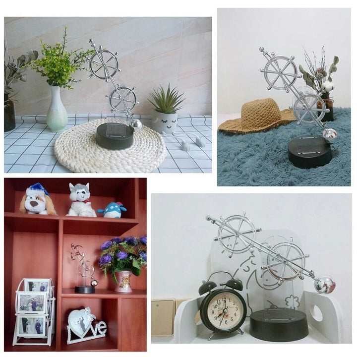 Rotierendes Perpetuum Mobile-Pendelornament, modernes Design, Metallstruktur, ideal für Wohn- und Büroräume, Dekoration.