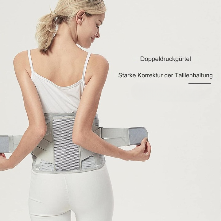 "Rückenstützgürtel für Schmerzlinderung, schwarz, komfortabel, effektiv, Unterstützung bei Rückenschmerzen, Sports & Wellbein