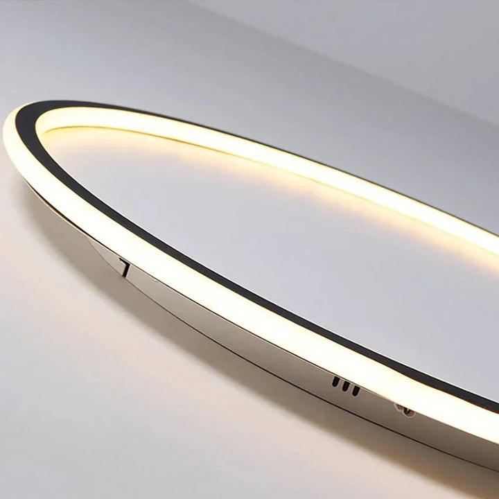 Runde skandinavische LED-Deckenleuchte, minimalistisches Design, warmes Licht, ideal für Wohnzimmer oder Schlafzimmer.