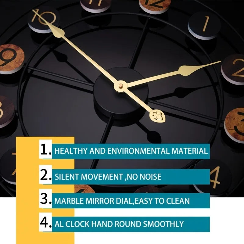 Runde Wanduhr mit römischen Ziffern, elegantes Design, passt in moderne und klassische Inneneinrichtung, 50 cm Durchmesser.