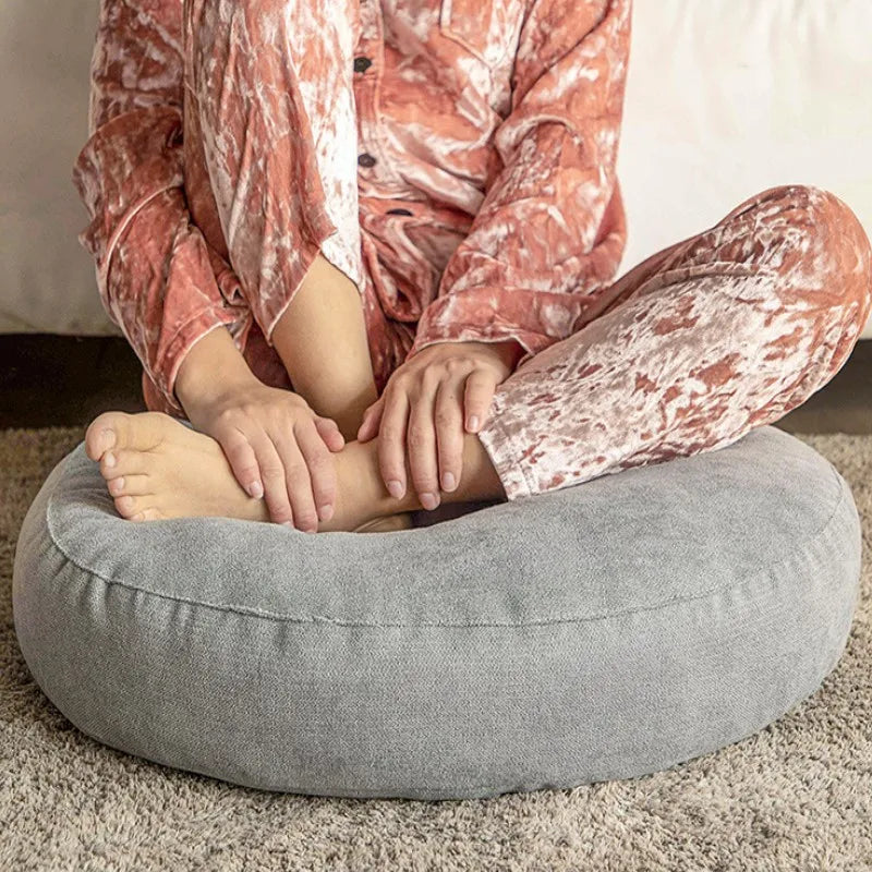 Rundes Meditations- und Yogakissen, weicher Stoff, ergonomisch, ideal für Meditation, Yoga, dekoratives Bodenkissen.