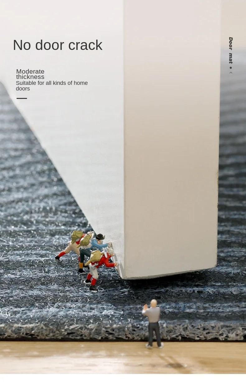 "Rutschfeste PVC-Fußmatte mit nordischem Design, sandentfernend, rechteckig für Eingangsbereich, Grün."