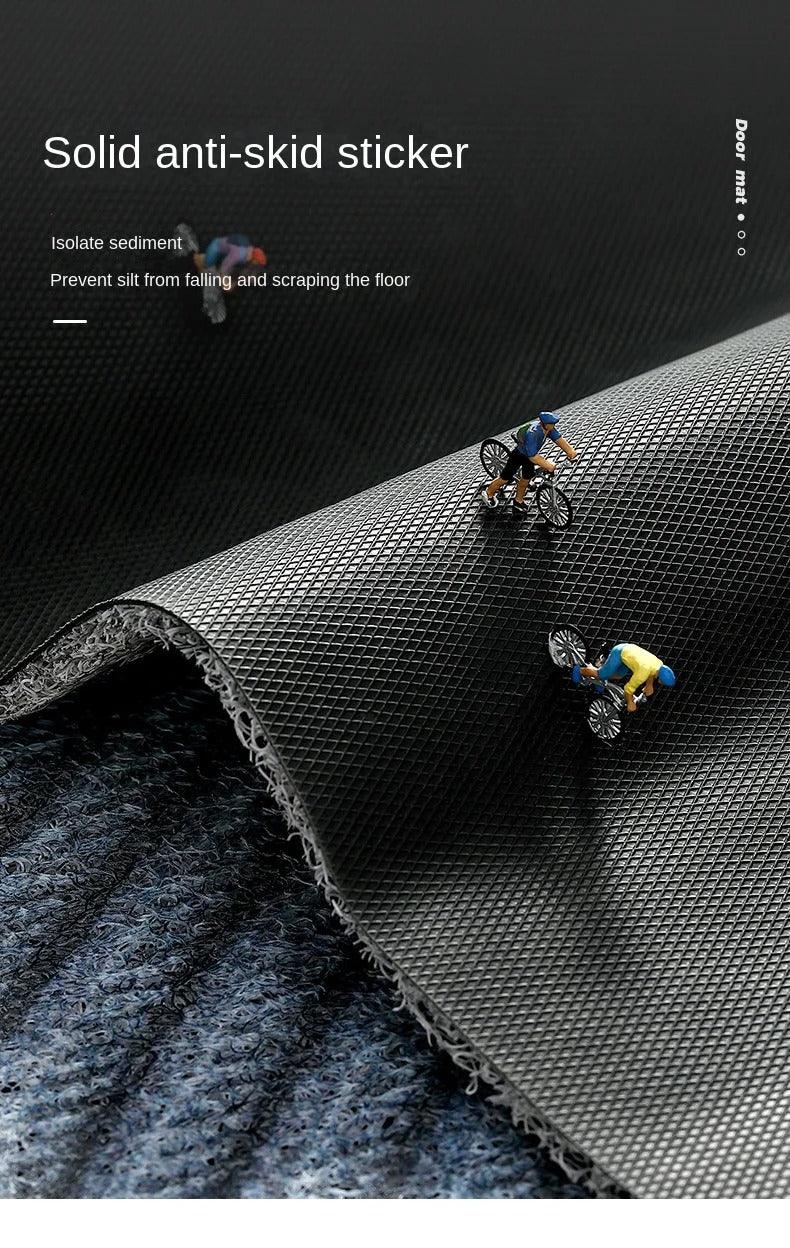 "Rutschfeste PVC-Fußmatte mit nordischem Design, sandentfernend, rechteckig für Eingangsbereich, Grün."