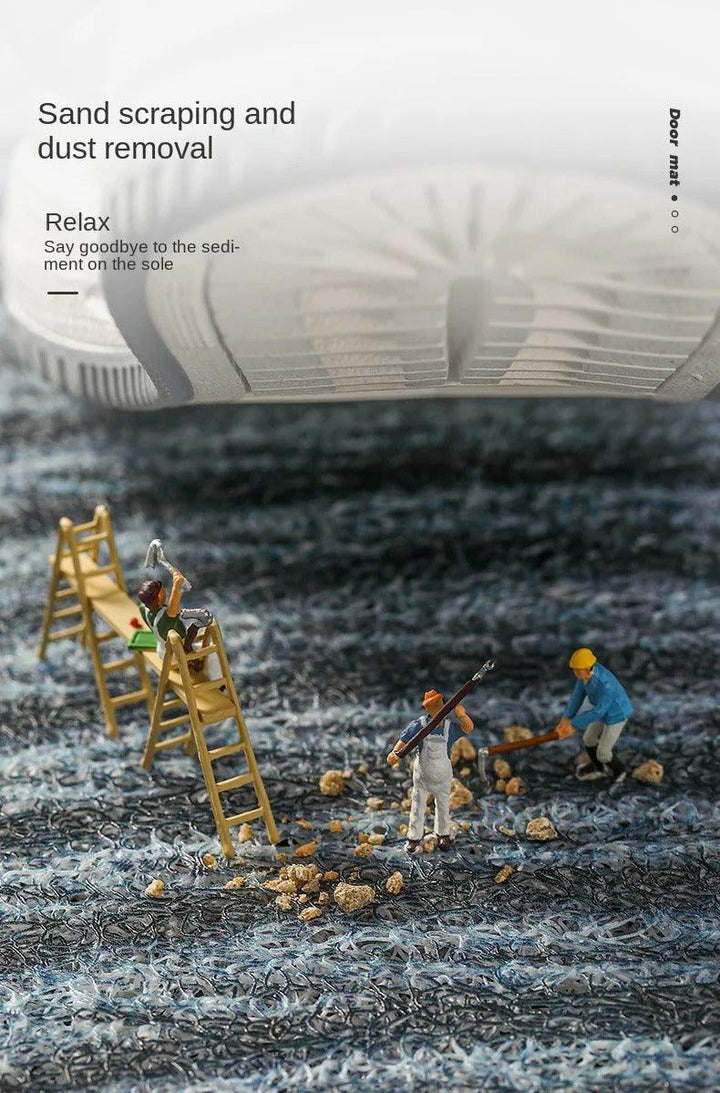 "Rutschfeste PVC-Fußmatte mit nordischem Design, sandentfernend, rechteckig für Eingangsbereich, Grün."