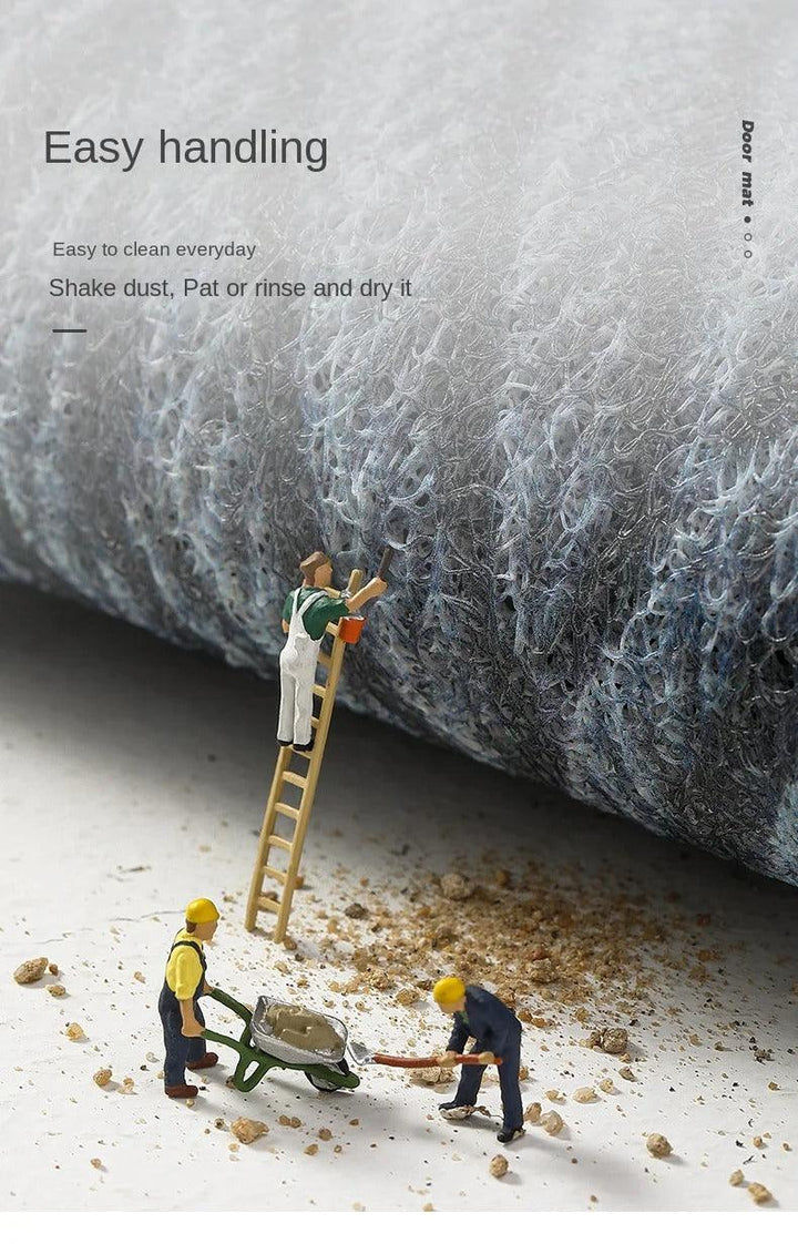 "Rutschfeste PVC-Fußmatte mit nordischem Design, sandentfernend, rechteckig für Eingangsbereich, Grün."