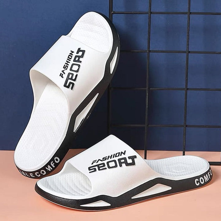 "Rutschfeste und atmungsaktive unisex Sportsandalen, stilvoll zweifarbig in Gelb+Schwarz, perfekt für aktive Tage."