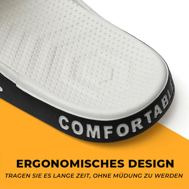 "Rutschfeste und atmungsaktive unisex Sportsandalen, stilvoll zweifarbig in Gelb+Schwarz, perfekt für aktive Tage."