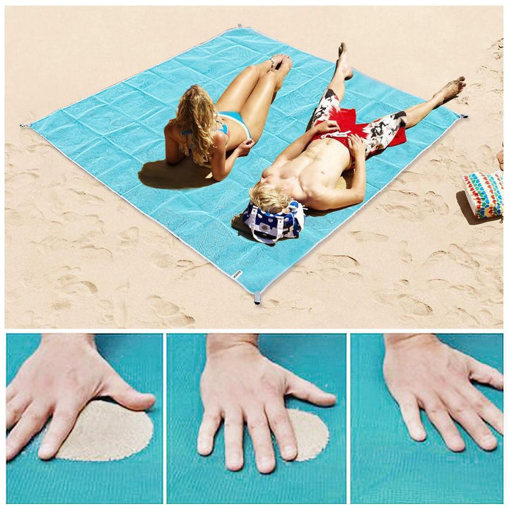 "Sandfreie rosa Strandmatte XXL 200x200, sandabweisendes Design, perfekt für sonnige Tage am Strand oder im Park."