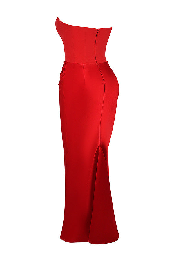 Trägerloses Korsett-Maxikleid