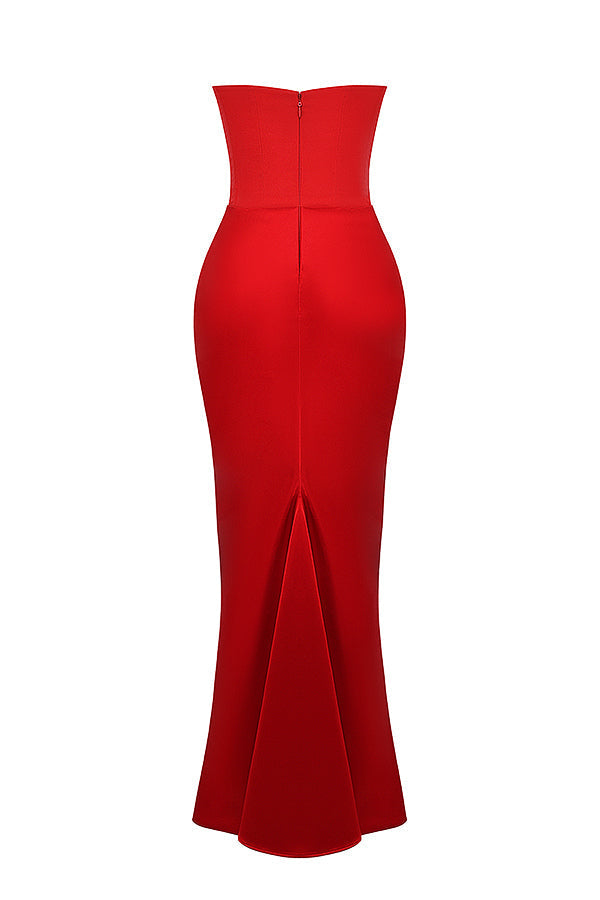 Trägerloses Korsett-Maxikleid