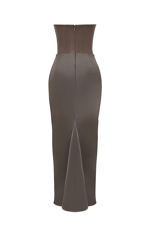 Trägerloses Korsett-Maxikleid