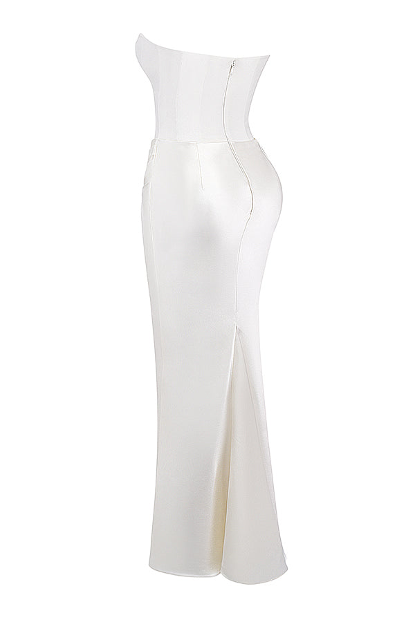 Trägerloses Korsett-Maxikleid