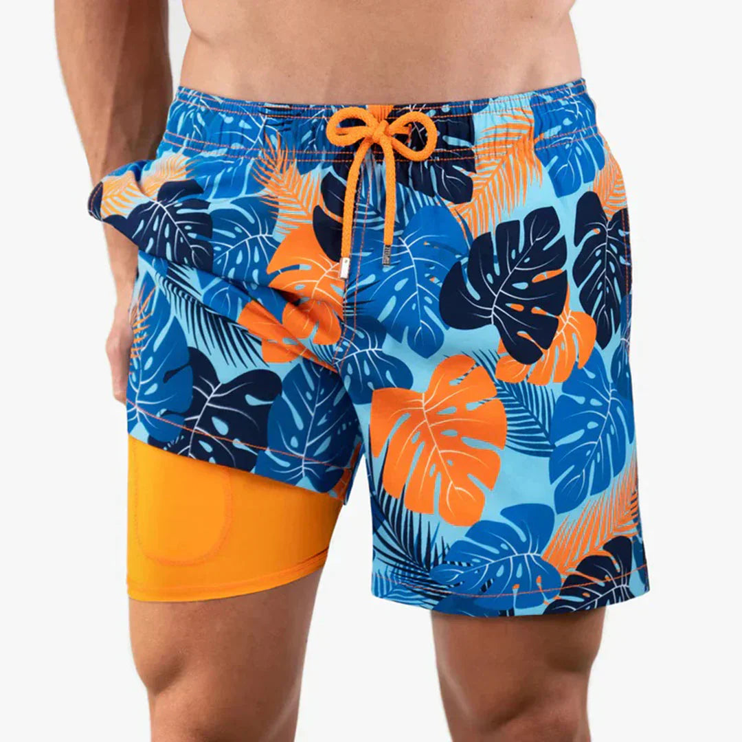 "Schnell trocknende Herren Badehose Dario, modischer Schnitt, blaue Farbe, mit Taschen, ideal für Strand und Pool."