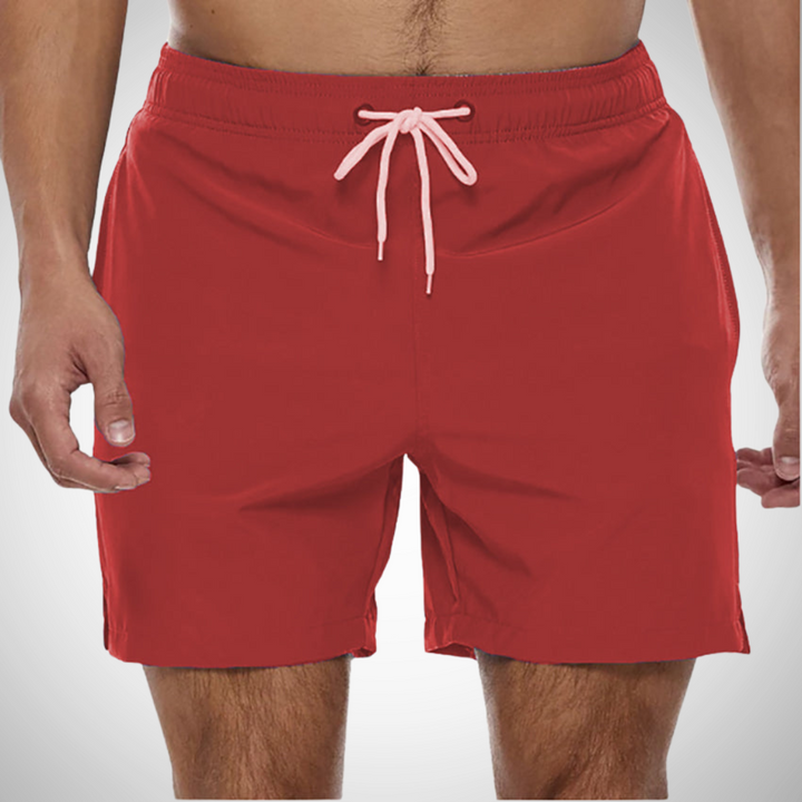 "Schnelltrocknende Herren Badehose, einfarbig, komfortabler Bund mit Kordelzug, ideal für Strand und Schwimmbad."