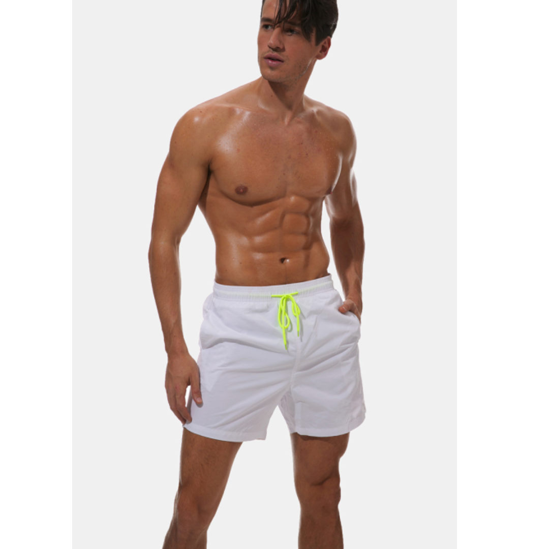 Schnelltrocknende Herren Badeshorts, modern, farbenfroh, mit Taschen, ideal für den Strand, bietet Komfort und schnelles Troc