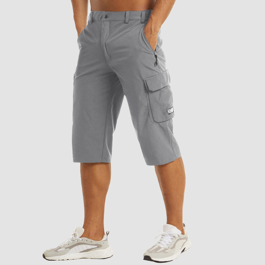 "Schnelltrocknende Herren Cargo Shorts, vielseitig, beige, mit vielen Taschen, ideal für Outdoor-Abenteuer und Komfort."
