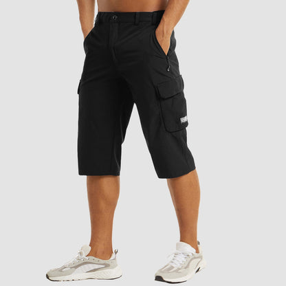"Schnelltrocknende Herren Cargo Shorts, vielseitig, beige, mit vielen Taschen, ideal für Outdoor-Abenteuer und Komfort."