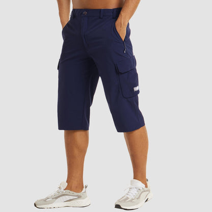"Schnelltrocknende Herren Cargo Shorts, vielseitig, beige, mit vielen Taschen, ideal für Outdoor-Abenteuer und Komfort."