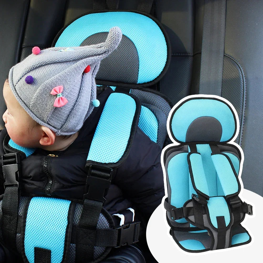 Schützender Kindersitz, ergonomisch, mit Seitenaufprallschutz, einfache Installation, waschbare Bezüge, moderne Optik.