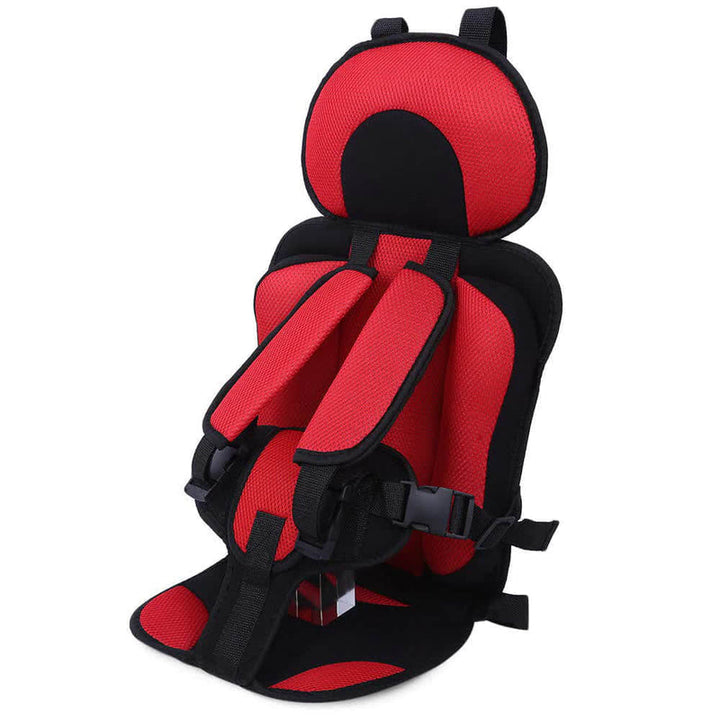 Schützender Kindersitz, ergonomisch, mit Seitenaufprallschutz, einfache Installation, waschbare Bezüge, moderne Optik.