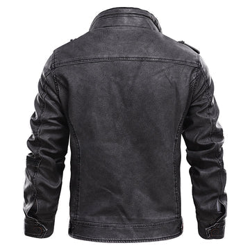 "Schwarze Herren Motorrad Lederjacke, stilvoll und robust, edles Design, hochwertiges langlebiges Material, vielseitig kombin
