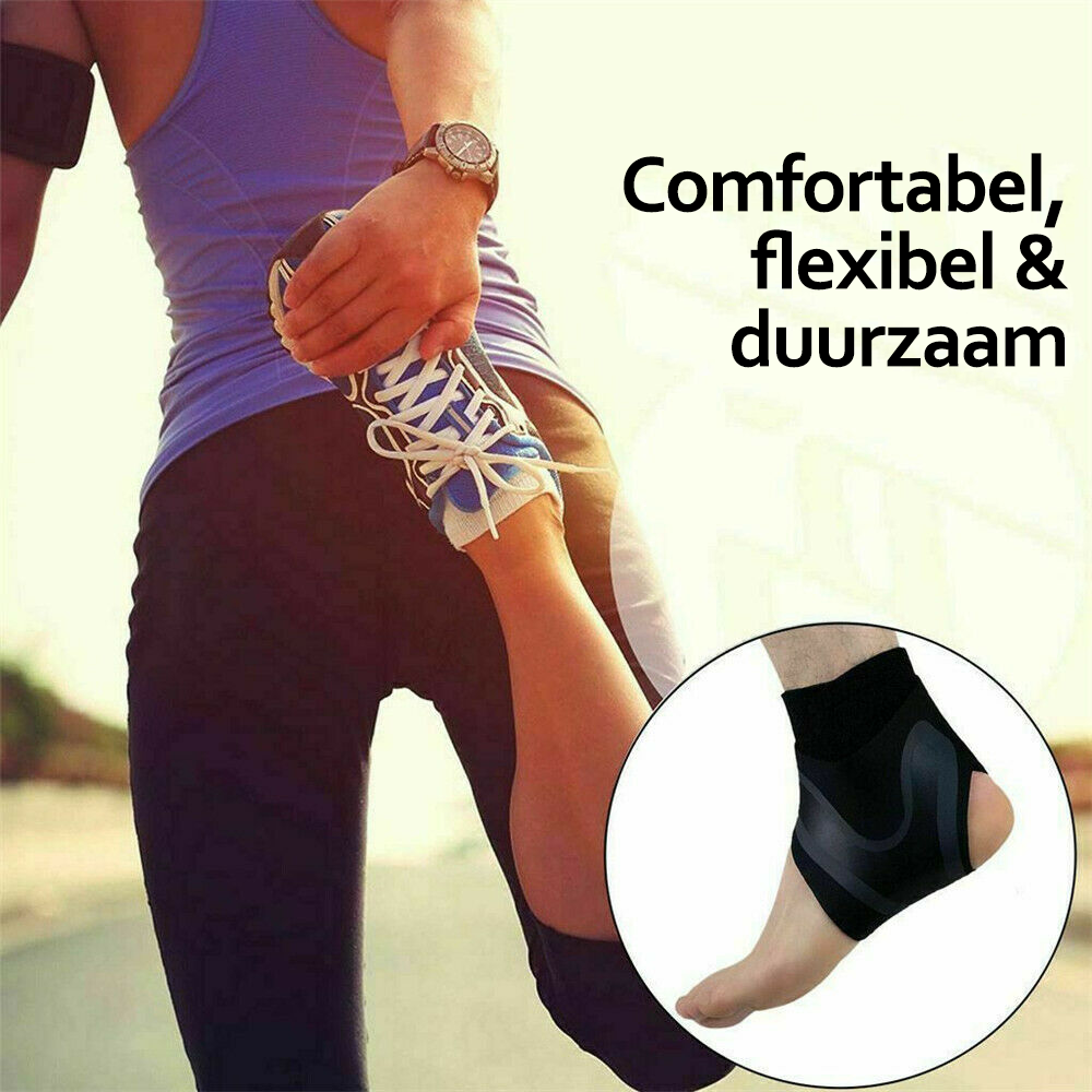 "Schwarze Knöchelbandage für Schmerzlinderung, Stabilität und Komfort, ergonomisches Design für Sport und Alltag."