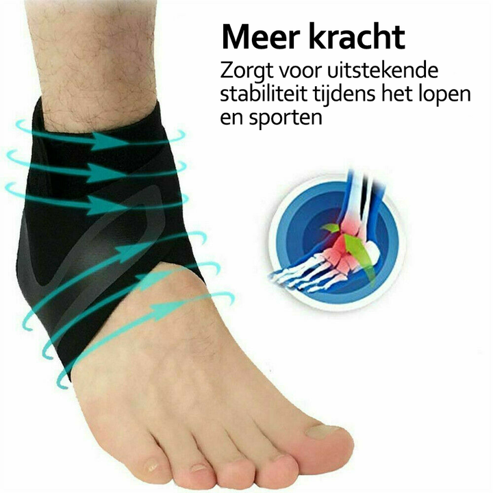 "Schwarze Knöchelbandage für Schmerzlinderung, Stabilität und Komfort, ergonomisches Design für Sport und Alltag."