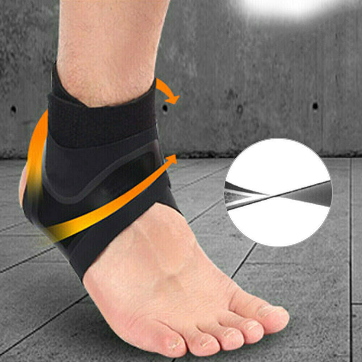 "Schwarze Knöchelbandage für Schmerzlinderung, Stabilität und Komfort, ergonomisches Design für Sport und Alltag."
