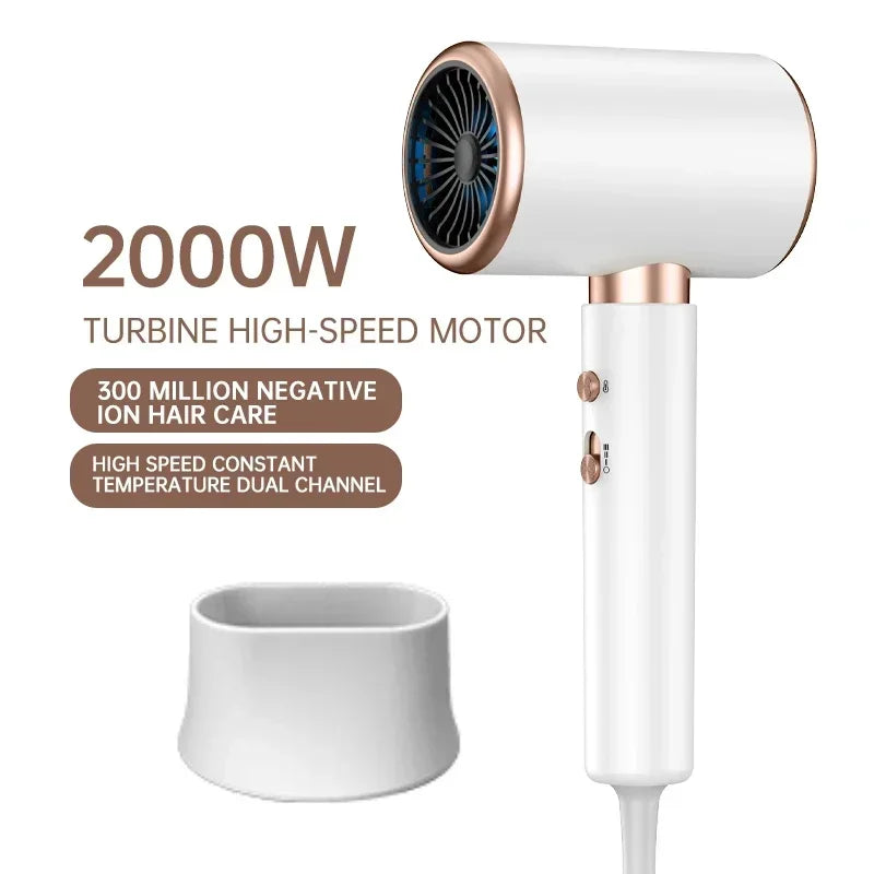 "Schwarzer 2400W Haartrockner mit Ionentechnologie, ergonomischem Griff und Kalt-/Warmluftfunktion für Profi-Styling."