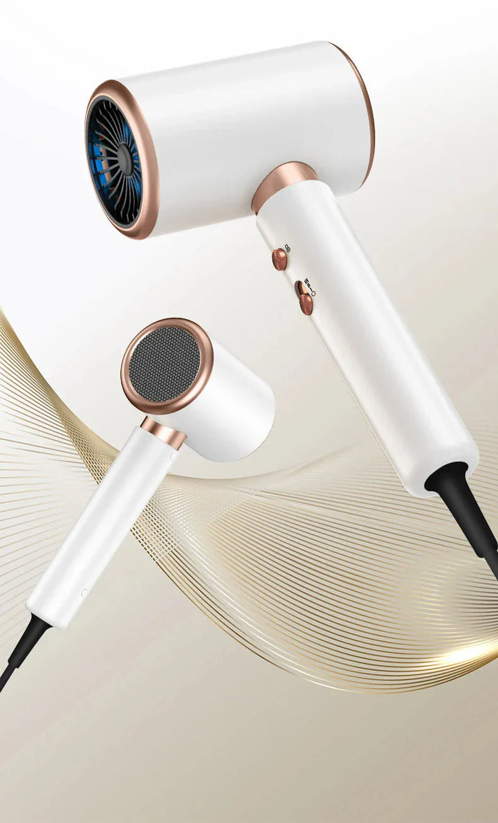 "Schwarzer 2400W Haartrockner mit Ionentechnologie, ergonomischem Griff und Kalt-/Warmluftfunktion für Profi-Styling."