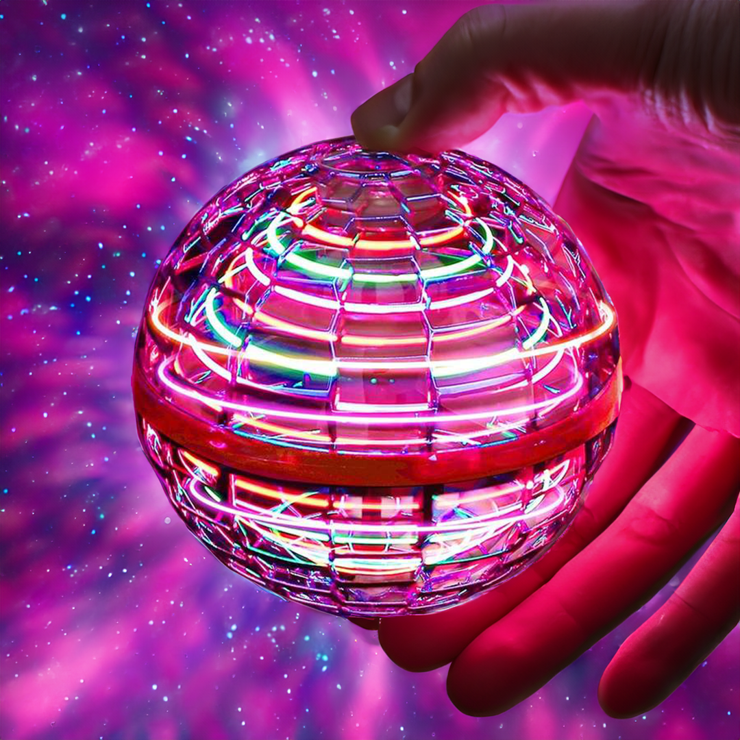 "Schwebender Flying Orb Ball, blau-rot, 15cm Durchmesser, innovatives Design, für drinnen und draußen, kinderleicht zu bedien