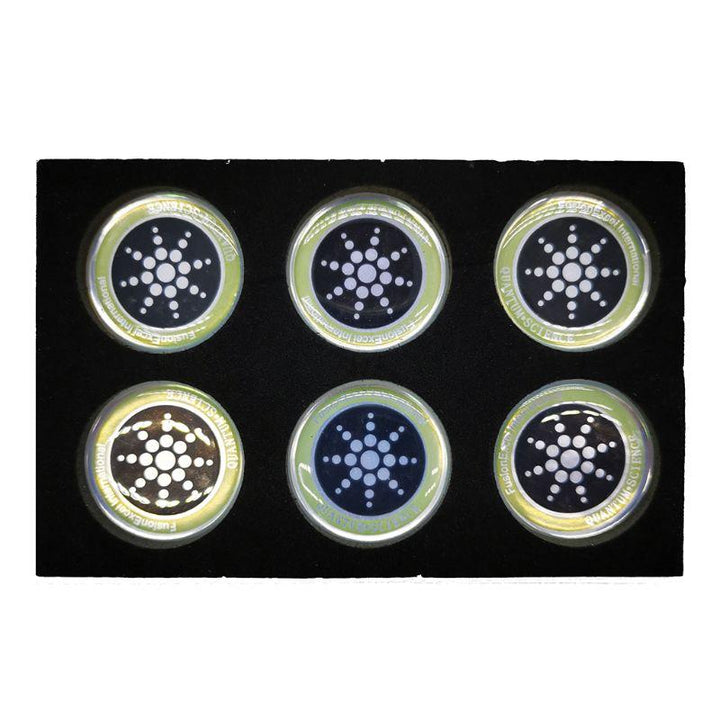 "Sechs Handy Strahlenschutz Aufkleber in Gold und Silber für elektrosmogfreien Gebrauch und besseren Schlaf"