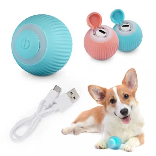 "Selbstbeweglicher, wiederaufladbarer Power Ball für Katzen und Hunde, Aqua Grün, interaktives Haustierspielzeug."