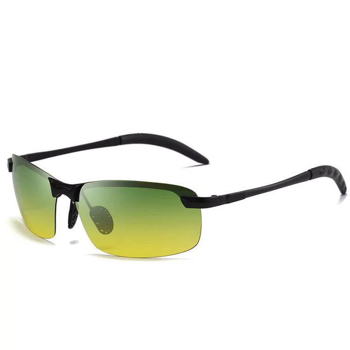 Selbsttönende Polarisationsbrille, schwarz, mit metallischem Rahmen, ideal bei Sonnenlicht, UV400-Schutz, polarisiert.