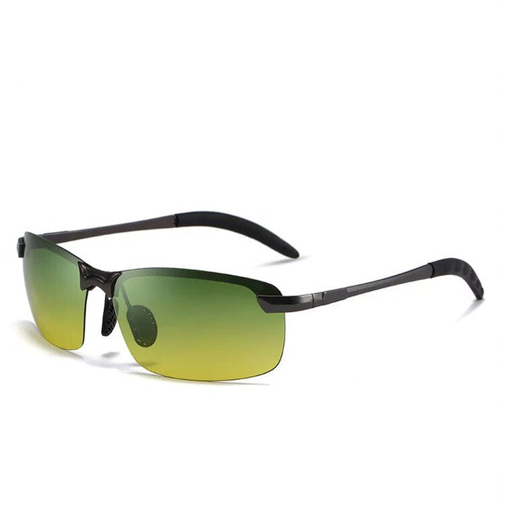 Selbsttönende Polarisationsbrille, schwarz, mit metallischem Rahmen, ideal bei Sonnenlicht, UV400-Schutz, polarisiert.
