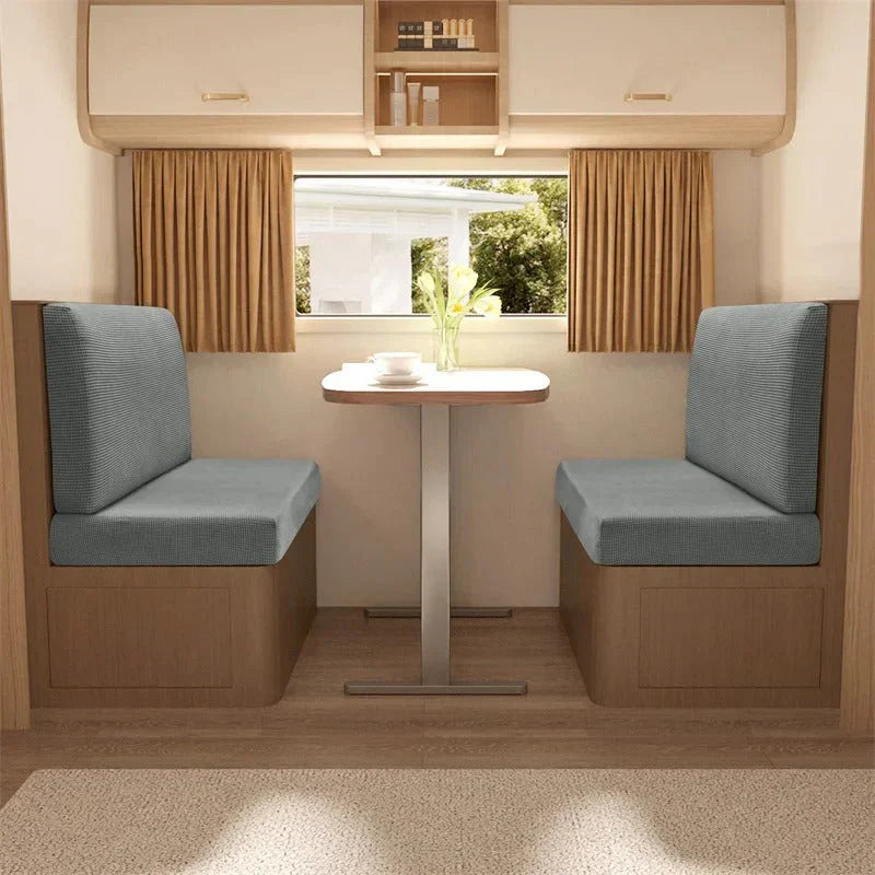 "Sitzbankbezüge Caravan in modernem Design, schützend, komfortabel, für Wohnmobil; universell passend, einfach zu montieren."