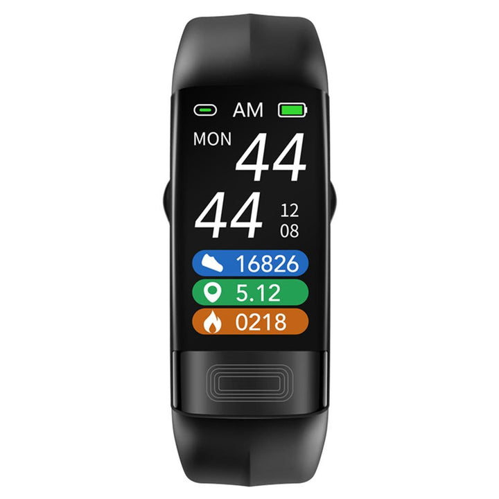 "Smart Armband mit Blutdruckmonitor, EKG & Schlaftracker, FDA zugelassen. Schlankes Design, aus langlebigem Silikon."